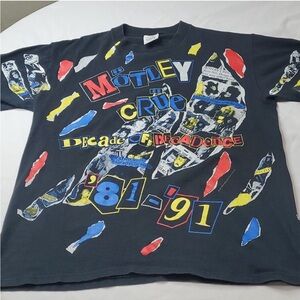 Vintage Rare 90s Motley Crue All Over Print Shirt sz XL